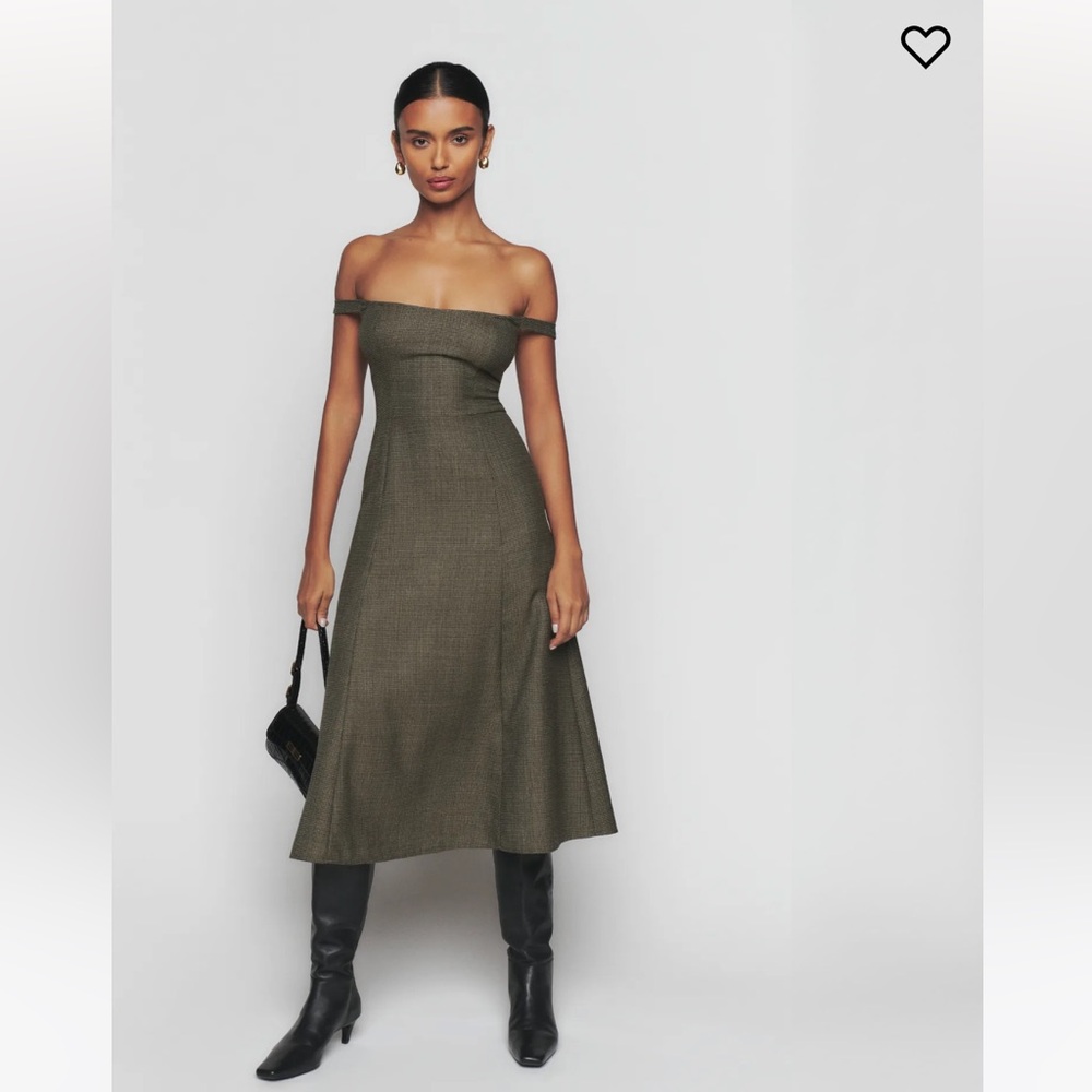Reformation Stratford check midi dress size 0 BNWT